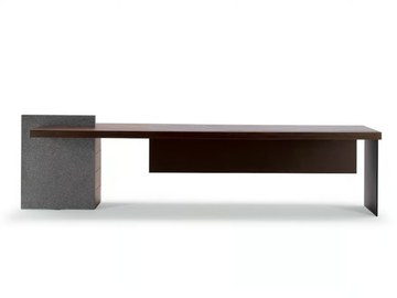 H_O DESK - Rectangular wooden executive desk with drawers by Poltrona Frau - view 3